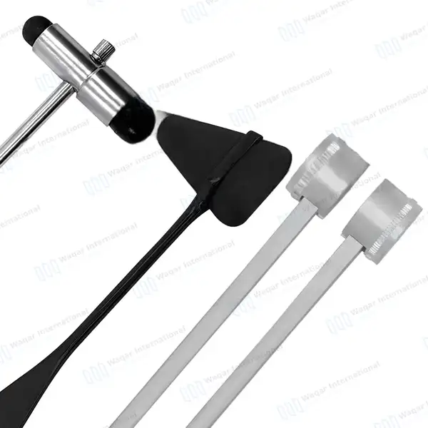 3 Pcs Precision Reflex Diagnostic Kit Taylor Hammer, Tuning Fork & Buck Hammer - surgical instruments manufactured by Waqar International, Sialkot - view 2