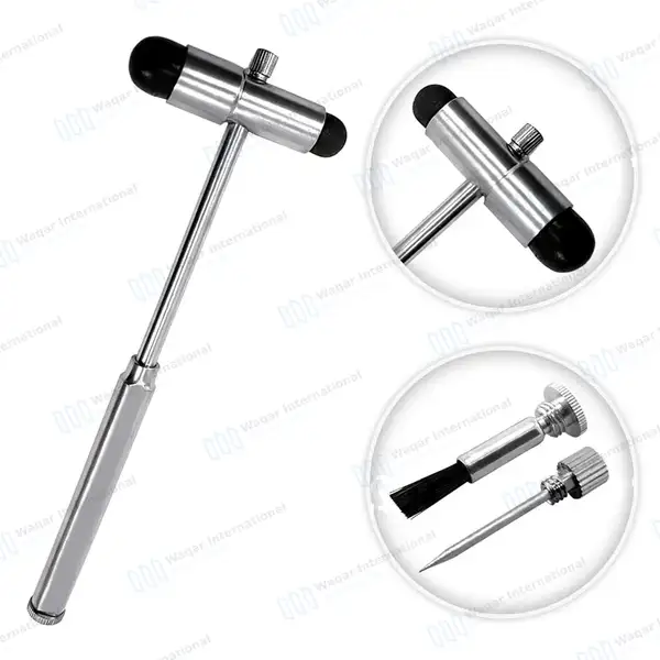 3 Pcs Precision Reflex Diagnostic Kit Taylor Hammer, Tuning Fork & Buck Hammer - surgical instruments manufactured by Waqar International, Sialkot - view 5