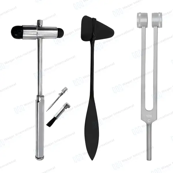 3 Pcs Precision Reflex Diagnostic Kit Taylor Hammer, Tuning Fork & Buck Hammer - surgical instruments manufactured by Waqar International, Sialkot - view 6