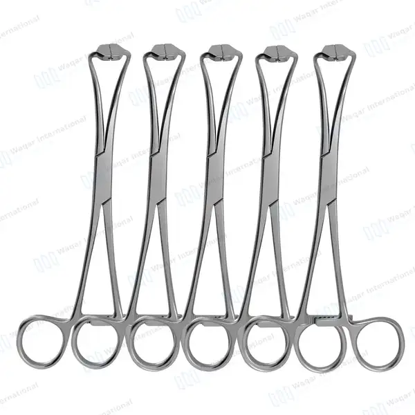 5 Pcs Peers Towel Clamp Forceps 5.75″ Serrated Tips with Grooves - surgical instruments manufactured by Waqar International, Sialkot - view 2