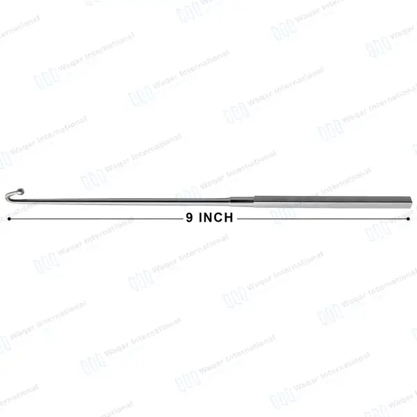 Covault Spay Hook 9″ with Curved Probe Tip - veterinary instruments manufactured by Waqar International, Sialkot - view 3