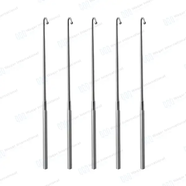5 Pcs Covault Spay Hook Set 9″ with Curved Probe Tip - veterinary instruments manufactured by Waqar International, Sialkot - view 2