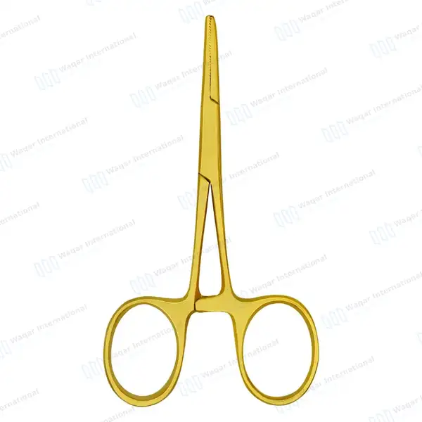 Halsted Mosquito Forceps 5″ (12.7cm) Curved Gold Plated - surgical instruments manufactured by Waqar International, Sialkot - view 8