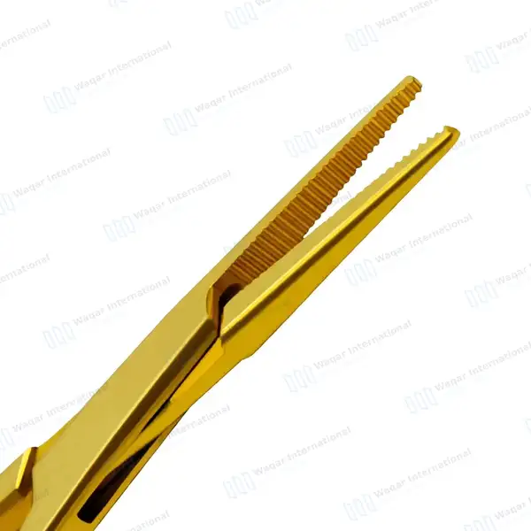 Halsted Mosquito Forceps 5″ (12.7cm) Straight Gold Plated - surgical instruments manufactured by Waqar International, Sialkot - view 5