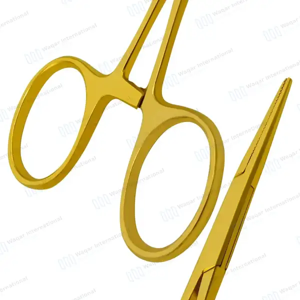 Halsted Mosquito Forceps 5″ (12.7cm) Straight Gold Plated - surgical instruments manufactured by Waqar International, Sialkot - view 7