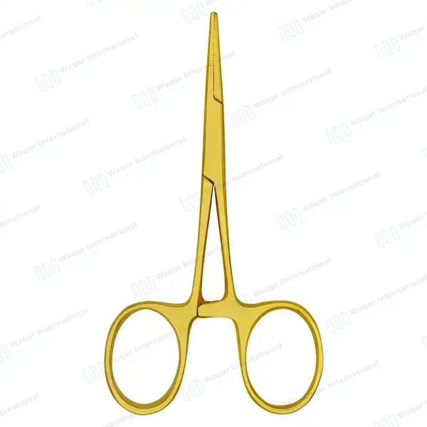 Halsted Mosquito Forceps 5″ (12.7cm) Straight Gold Plated - surgical instruments manufactured by Waqar International, Sialkot - view 8