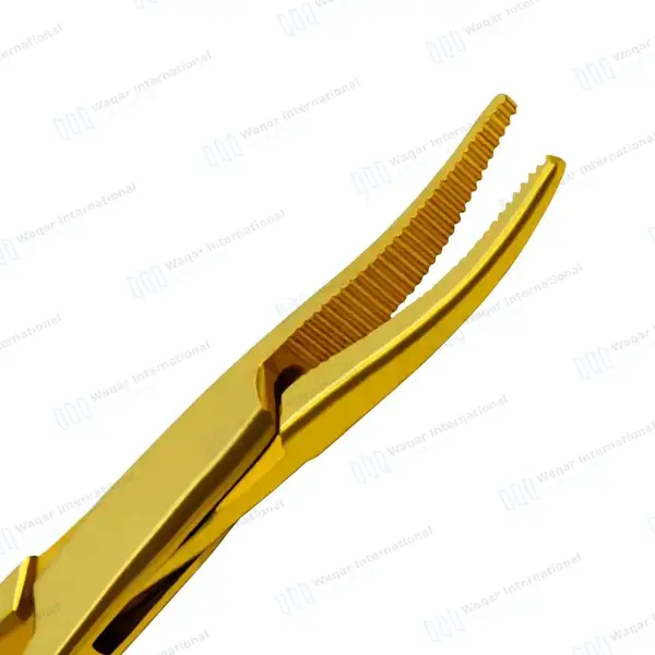 2 Full Gold Halsted Mosquito Forceps Set 5″ Straight & Curved - surgical instruments manufactured by Waqar International, Sialkot - view 5