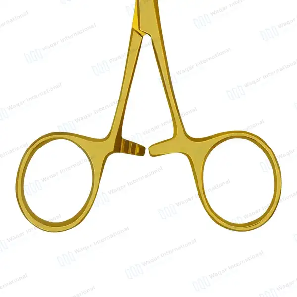 2 Full Gold Halsted Mosquito Forceps Set 5″ Straight & Curved - surgical instruments manufactured by Waqar International, Sialkot - view 6