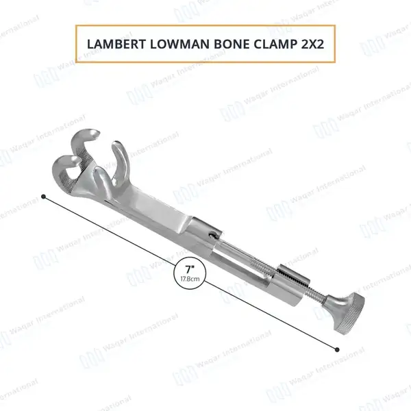 Lambert-Lowman Bone Clamp 7″ 2×2 Prong Jaws 1″ Wide - orthopedic instruments manufactured by Waqar International, Sialkot - view 3