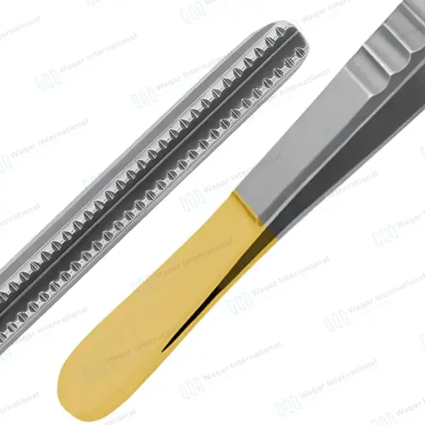 5 DeBakey Atraumatic Tissue Forceps Set 2mm Tip Gold Handle - surgical instruments manufactured by Waqar International, Sialkot - view 6