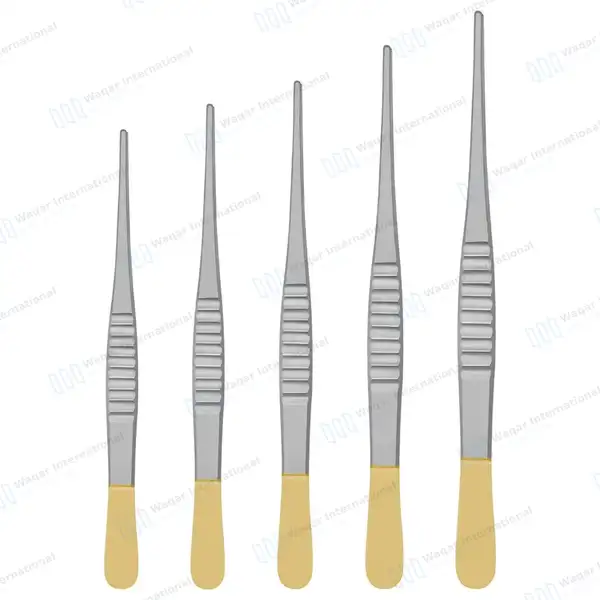 5 DeBakey Atraumatic Tissue Forceps Set 2mm Tip Gold Handle - surgical instruments manufactured by Waqar International, Sialkot - view 7