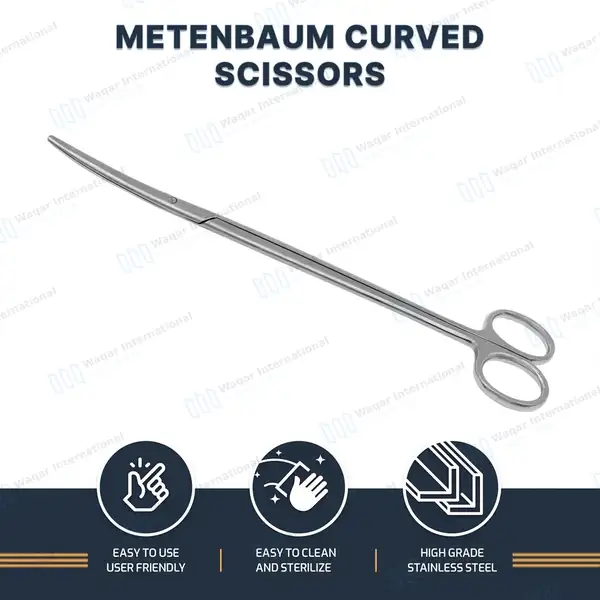 Metzenbaum Scissors 11″ Curved Blunt Tips - surgical instruments manufactured by Waqar International, Sialkot - view 8