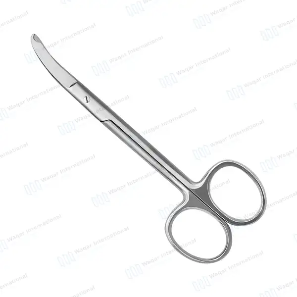 Shortbent Stitch Scissor 3.5″ Small Hook Tip - surgical instruments manufactured by Waqar International, Sialkot - view 2