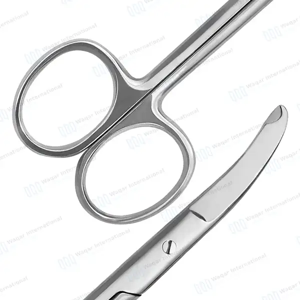 Shortbent Stitch Scissor 3.5″ Small Hook Tip - surgical instruments manufactured by Waqar International, Sialkot - view 6