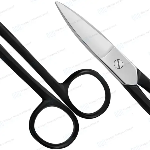 Lightweight Metal Snips Shears 7″ Straight Blade Black Handle - surgical instruments manufactured by Waqar International, Sialkot - view 7