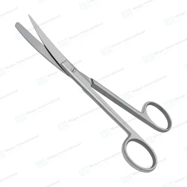 Operating Scissors 4.5″ Sharp/Blunt Curved Round Pattern - surgical instruments manufactured by Waqar International, Sialkot - view 7