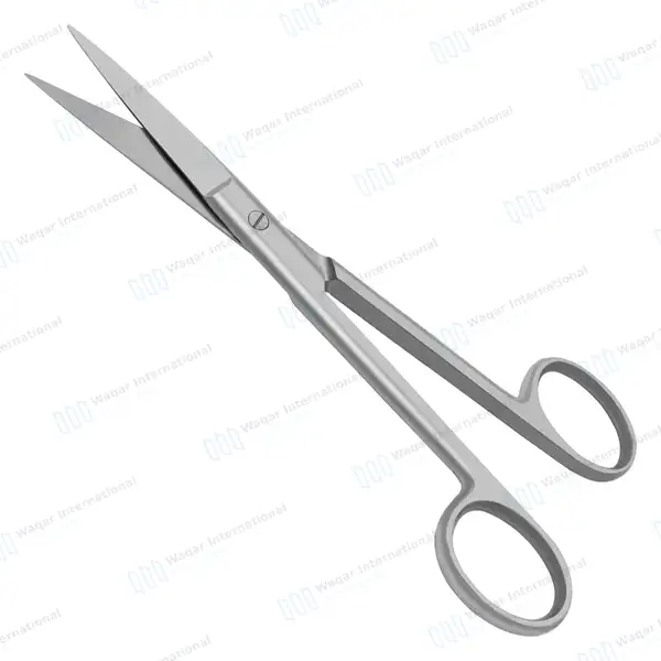 Operating Scissors 6.5″ Straight Sharp/Sharp Round Pattern - surgical instruments manufactured by Waqar International, Sialkot - view 6
