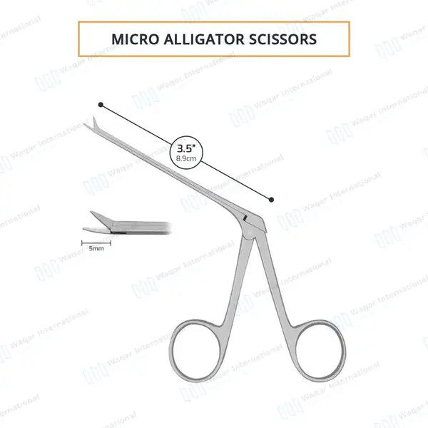 Bellucci Micro Ear Scissors 3.5″ Straight Sharp/Sharp 5mm Blades - surgical instruments manufactured by Waqar International, Sialkot - view 2