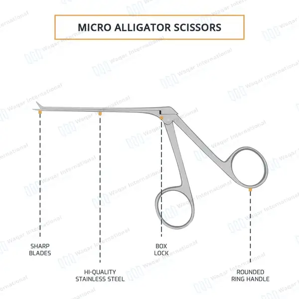 Bellucci Micro Ear Scissors 3.5″ Straight Sharp/Sharp 5mm Blades - surgical instruments manufactured by Waqar International, Sialkot - view 3