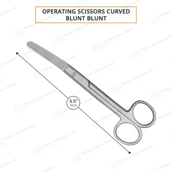 Operating Scissors 5.5″ Curved Blunt/Blunt Round Pattern - surgical instruments manufactured by Waqar International, Sialkot - view 3