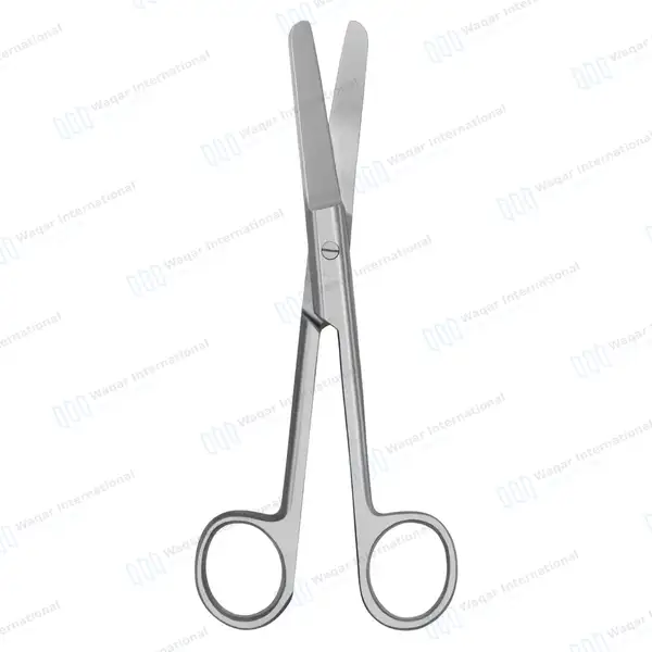 Operating Scissors 6.5″ Straight Blunt/Blunt Round Pattern - surgical instruments manufactured by Waqar International, Sialkot - view 6