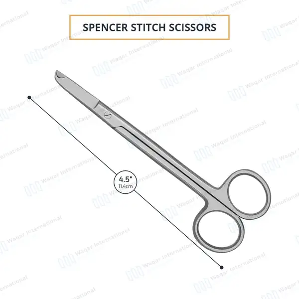 Littauer Stitch Scissors 4.5″ Round Pattern - surgical instruments manufactured by Waqar International, Sialkot - view 3