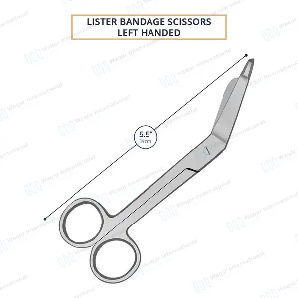 Lister Banadge Scissor 5.5″ Left Handed - surgical instruments manufactured by Waqar International, Sialkot - view 3