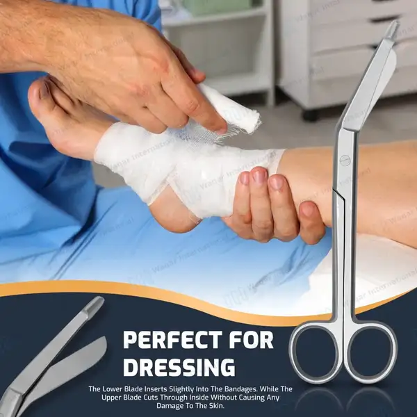 Heavy Duty Lister Bandage Scissors 9″ (22.9cm) Round Pattern - surgical instruments manufactured by Waqar International, Sialkot - view 9