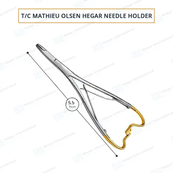 T/C Mathieu Olsen Hegar Needle Holder 5.5″ - surgical instruments manufactured by Waqar International, Sialkot - view 3