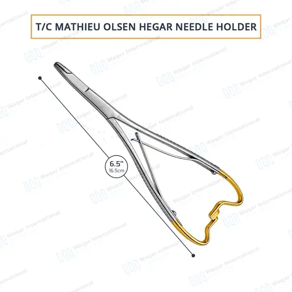 T/C Mathieu Olsen Hegar Needle Holder 6.5″ - surgical instruments manufactured by Waqar International, Sialkot - view 3