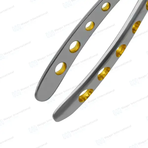 Dental Extracting Forceps #F7 Diamond Dusted Tips Gold Handle - surgical instruments manufactured by Waqar International, Sialkot - view 6