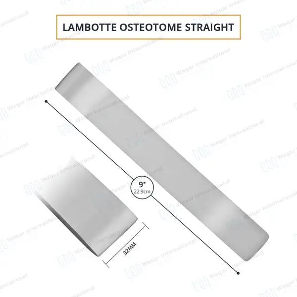 Lambotte Osteotome 9″ Straight 38mm Tip - surgical instruments manufactured by Waqar International, Sialkot - view 3