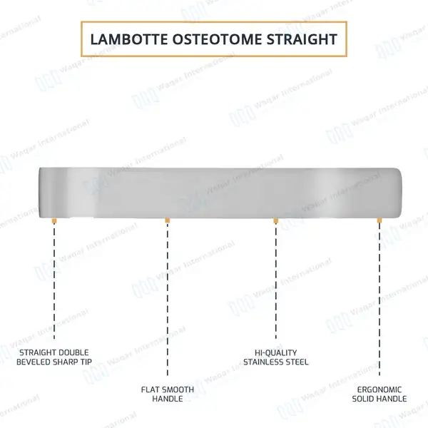 Lambotte Osteotome 9″ Straight 38mm Tip - surgical instruments manufactured by Waqar International, Sialkot - view 4