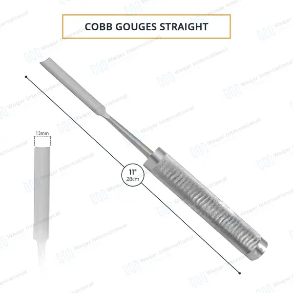 Cobb Gouge 11″ Straight 13mm Wide Blade - orthopedic instruments manufactured by Waqar International, Sialkot - view 3