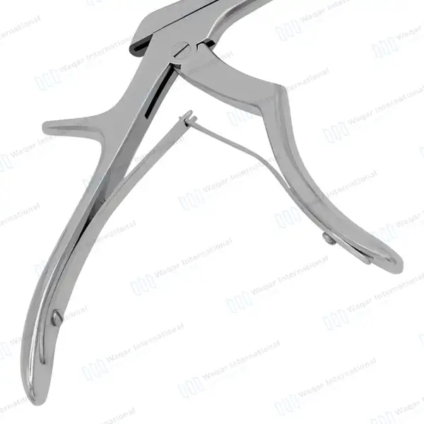 Kerrison Rongeur 7″ Shaft 40° Up Thin Footplate 1mm Bite - surgical instruments manufactured by Waqar International, Sialkot - view 6