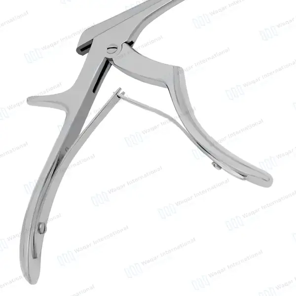 Kerrison Rongeur 7″ Shaft 90° Down Thin Footplate 3mm Bite - surgical instruments manufactured by Waqar International, Sialkot - view 6
