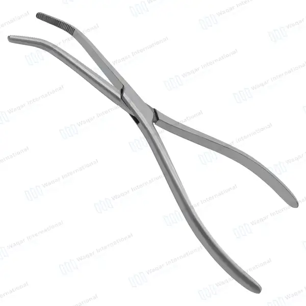 Van Buren Sequestrum Forceps Clamp 9″ Angled Serrated Jaws - orthopedic instruments manufactured by Waqar International, Sialkot - view 2