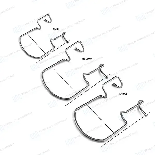 3 Pcs Orringer Cheek Retractor Set Small, Medium & Large - surgical instruments manufactured by Waqar International, Sialkot - view 3