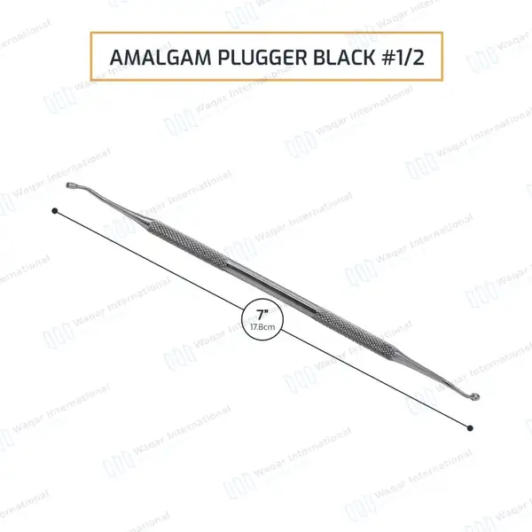 6 Pcs Amalgam Plugger Black #1/2 Double Ended - surgical instruments manufactured by Waqar International, Sialkot - view 3