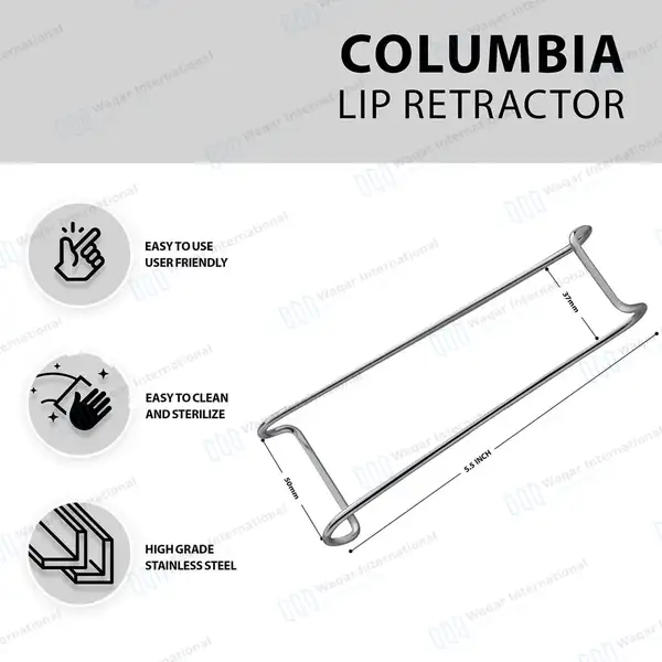 Columbia Cheek Retractor 5.5″ Double Ended 37mm and 55mm Wide - surgical instruments manufactured by Waqar International, Sialkot - view 3