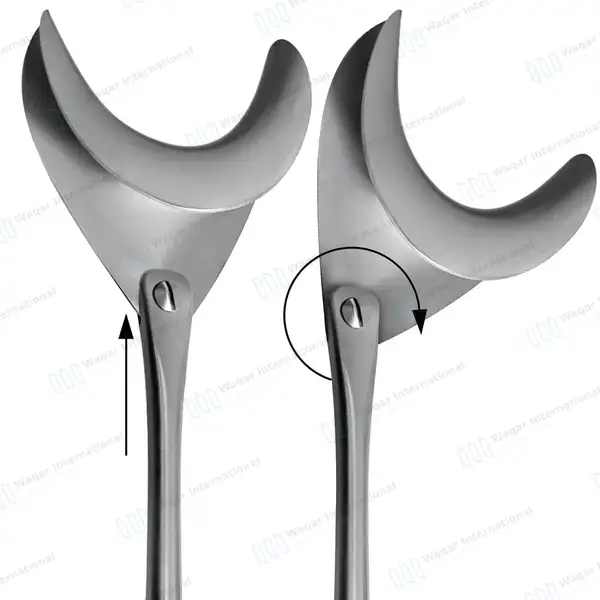 12 Cheek Retractors 7.75″ (19.7cm) with Swivel Blade 35mm Wide - surgical instruments manufactured by Waqar International, Sialkot - view 3