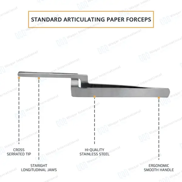 5 Standard Articulating Paper Forceps Set 6″ Cross Serrated Tips - surgical instruments manufactured by Waqar International, Sialkot - view 3