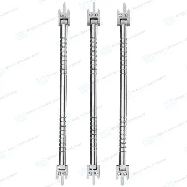 3 Swivel Head Bracket Height Gauge Set 6″ Adjustable Pointed Tips - dental instruments manufactured by Waqar International, Sialkot - view 2