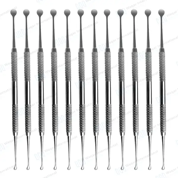 12 Pcs Molt Bone Curette Set #2/4 Double Ended - dental instruments manufactured by Waqar International, Sialkot - view 2