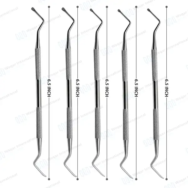 5 Lucas Bone Curette Set #84, #85, #86, #87, #88 Double Ended - dental instruments manufactured by Waqar International, Sialkot - view 3