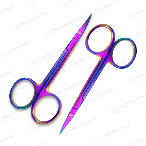 9 Pcs Dental Iris Scissors Set 4.5″ Staright, Curved & Angled - surgical instruments manufactured by Waqar International, Sialkot - view 4