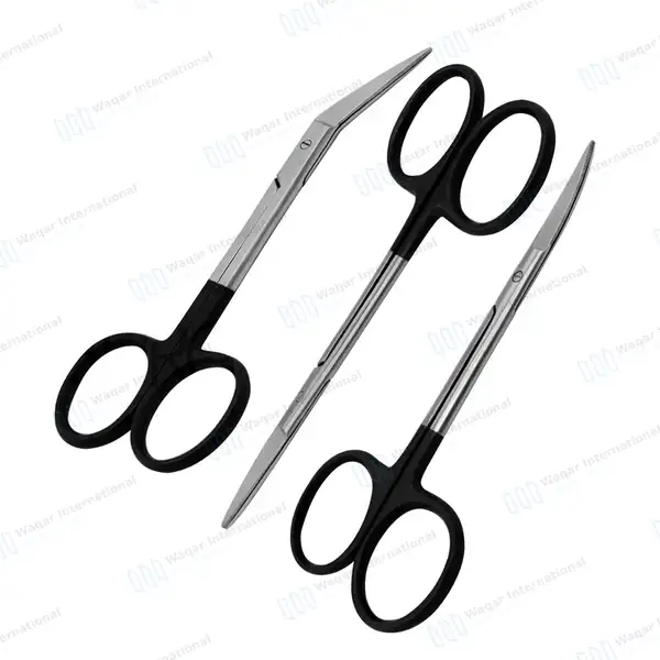 9 Pcs Dental Iris Scissors Set 4.5″ Staright, Curved & Angled - surgical instruments manufactured by Waqar International, Sialkot - view 7