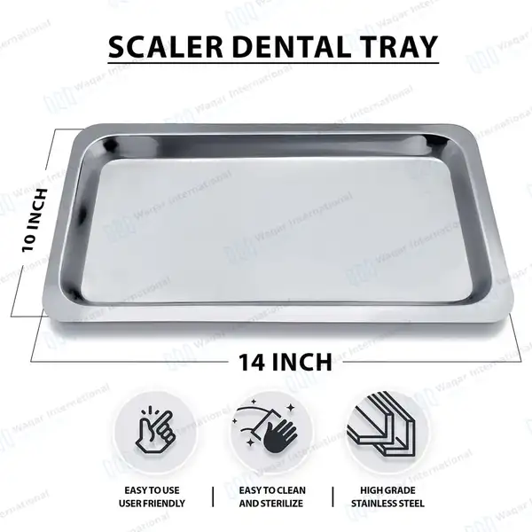 Stainless Steel Mayo Tray 14″ x 10″ - surgical instruments manufactured by Waqar International, Sialkot - view 3