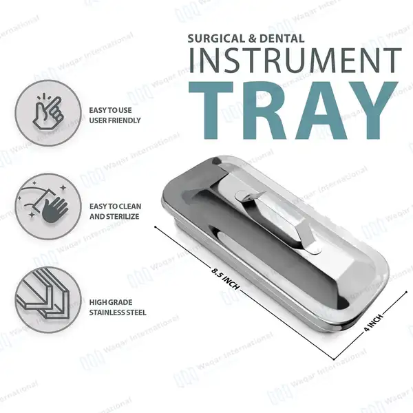 Catheter Tray with Strap Handle Cover 8.5″ x 4″ - surgical instruments manufactured by Waqar International, Sialkot - view 3