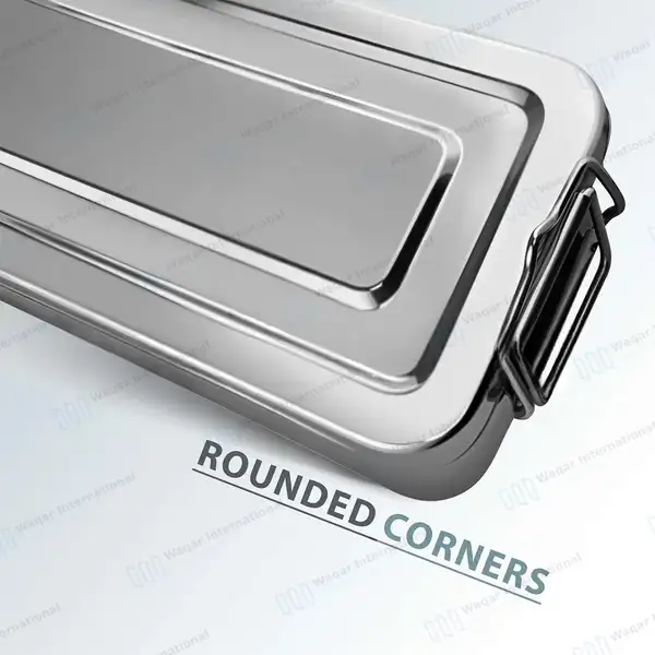 Instruments Box 6″x12″x2″ with Lid & Lock Handles - surgical instruments manufactured by Waqar International, Sialkot - view 6